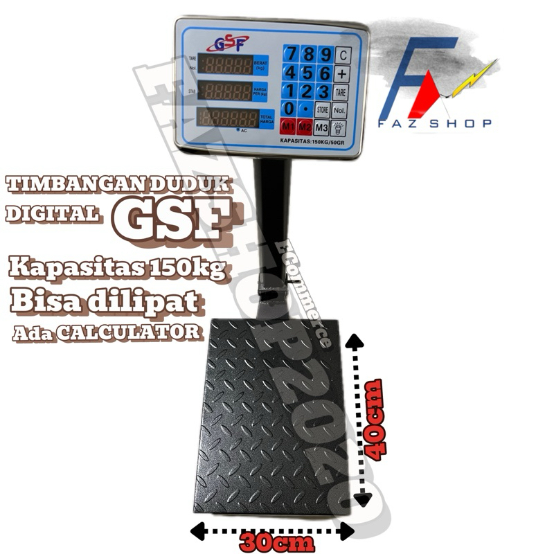 timbangan duduk digital GSF 150kg / 300kg tanpa pagar