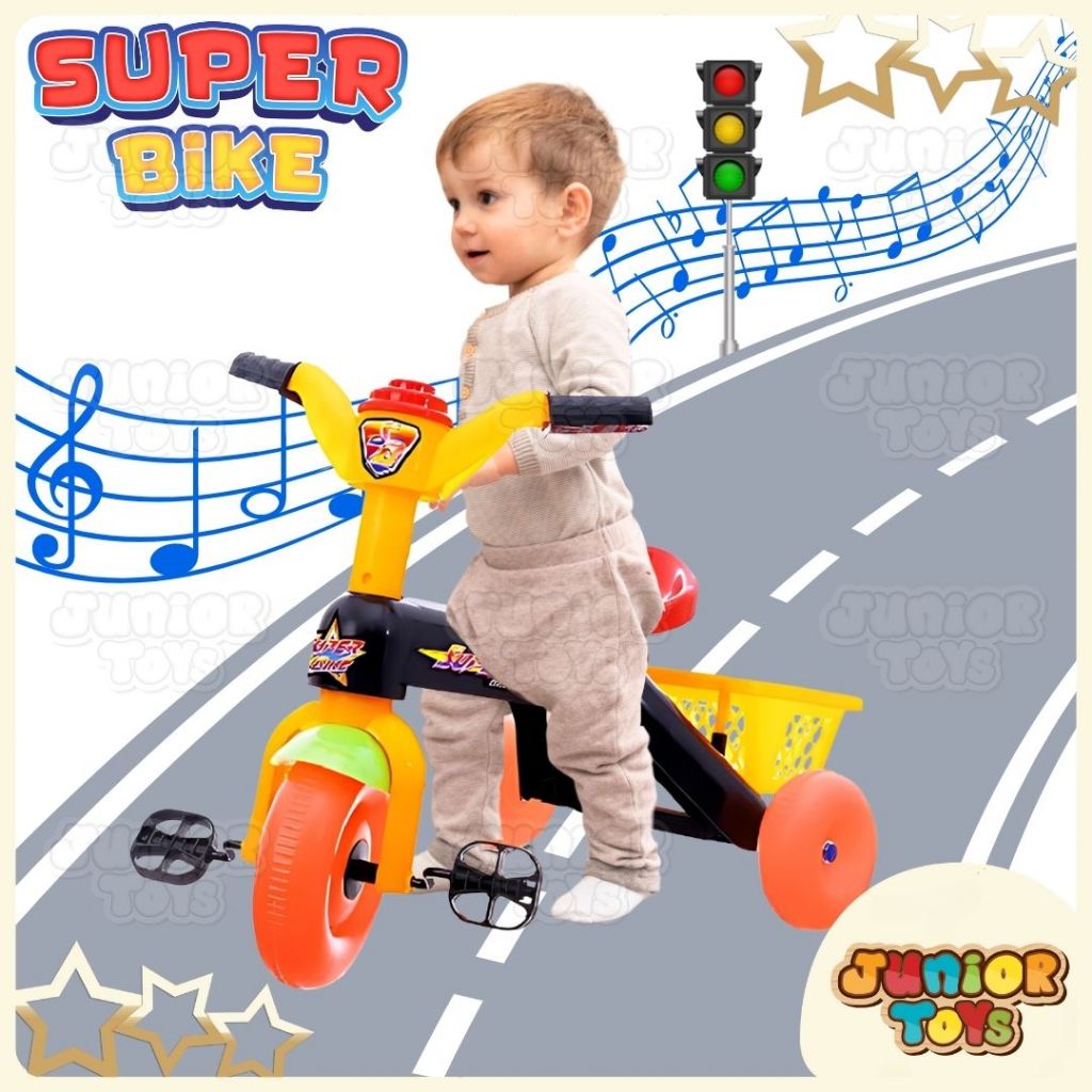 Sepeda Plastik Anak Roda 3 Bunyi Musik Lampu Ride On Toys