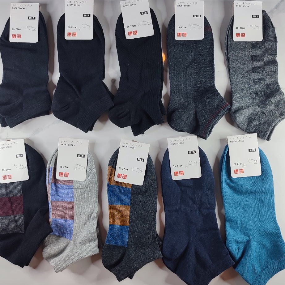 Langka Kaos Kaki Ankle Uniqlo Pria Polos dan Motif Anti Bacterial