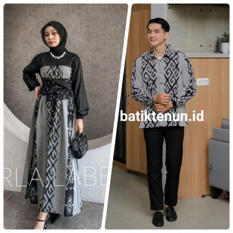 dress tenun set baju tenun pasangan couple tenun