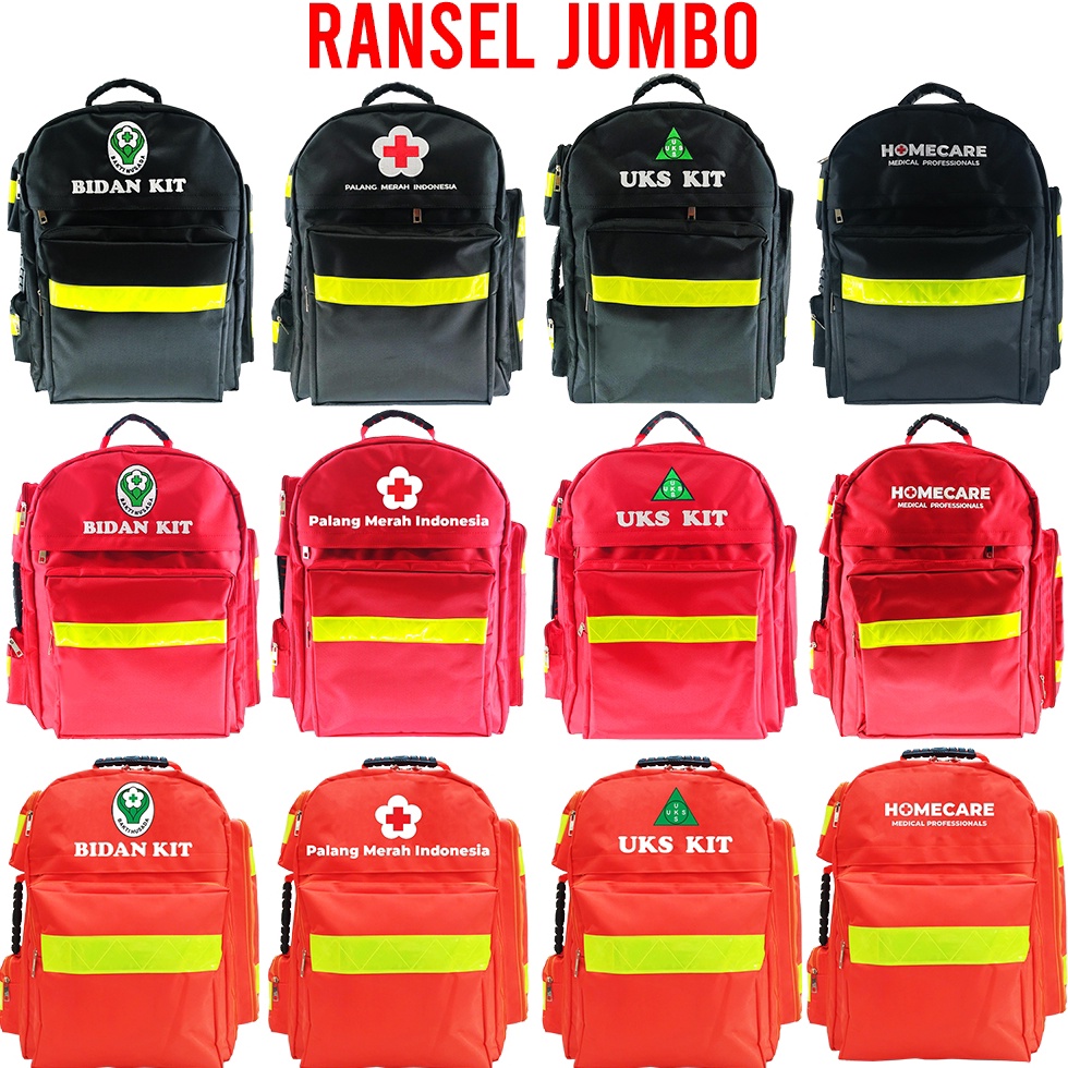 KILAT Jumbo Emergency Kit Ransel Medical Bag Tas Perlengkapan Medis P3K Bidan Kit UKS Kit HomeCare P