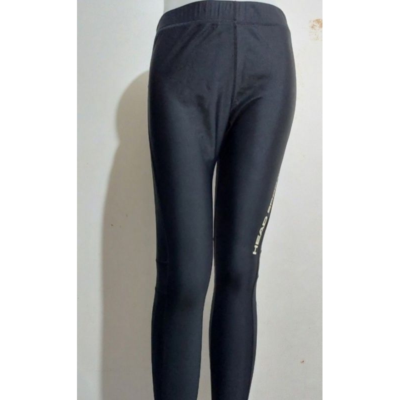 Legging Stretch Spandex Lycra Head Sport Hitam