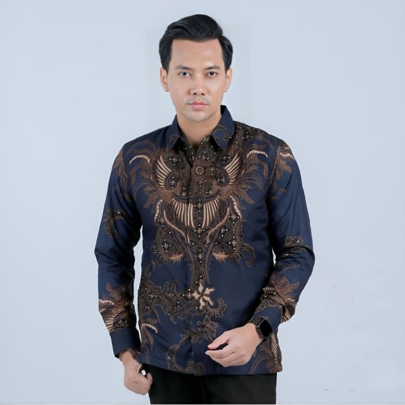 jahit sendiri  BAJU BATIK keluarga KEMEJA BATIK PRIA LENGAN warna biru KK BATIK obral baju batik