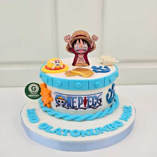

CAKE TEMA ONE PIECE PRINT UK 15CM / CAKE ULANG TAHUN