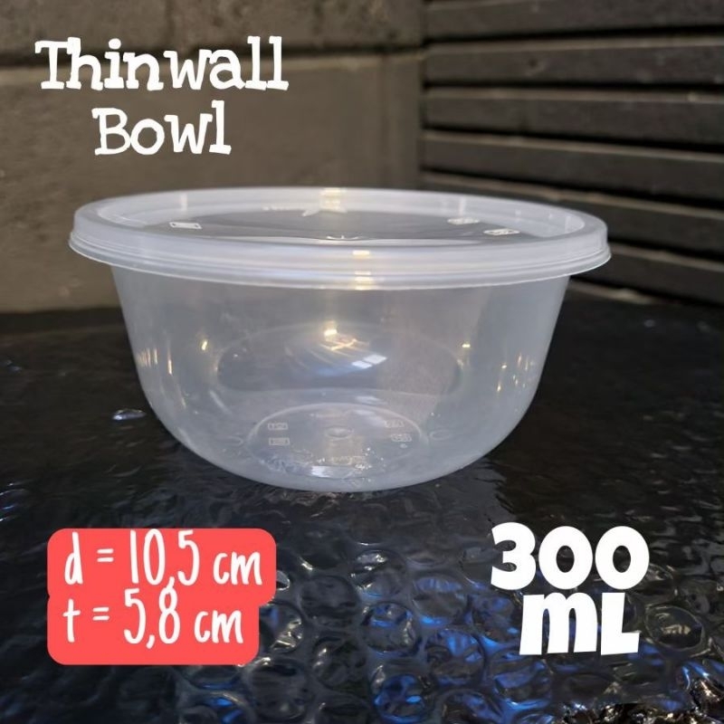 Mangkok Thinwall 300ml Mangkok Plastik dengan tutup