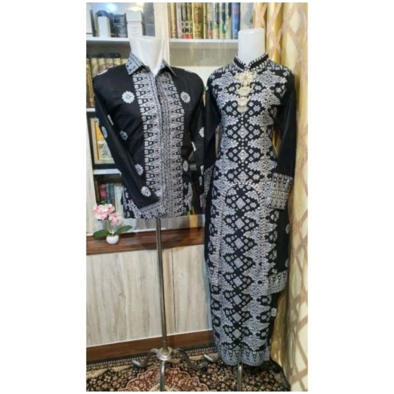 songket palembang, baju kondangan couple,baju songket mewah palembang