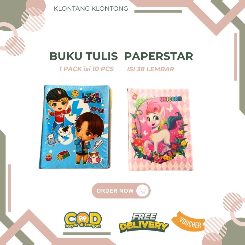 

[ 1 Pack ] Buku Tulis Paper Star isi 38 Lembar