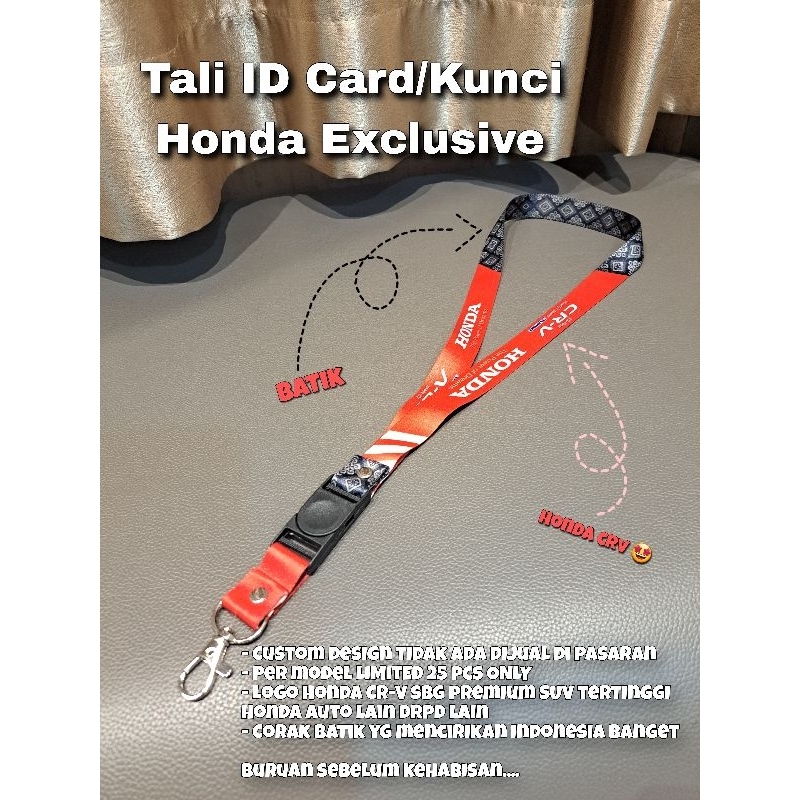 Tali Lanyard ID Card Name Tag Honda CRV Limited Design Batik