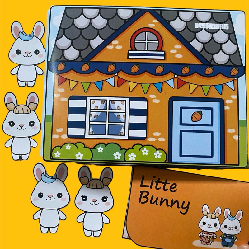 Paper Doll House Rabbit bunny Kelinci Paper Book Buku Mainan Edukasi Anak Boneka Kertas Quiet Busy B