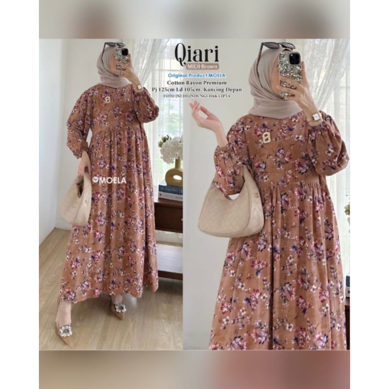 QIARI MIDI DRESS / gamis midi / midi rayon / gamis rayon