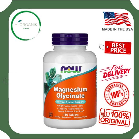 Now Foods Magnesium Glycinate 180 Tablets