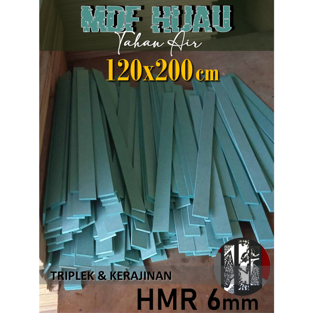 HMR 6mm | MDF HIJAU 6mm 120x200 cm Kualitas Premium (120 x 200 | 200x120 | 200 x 120 cm)