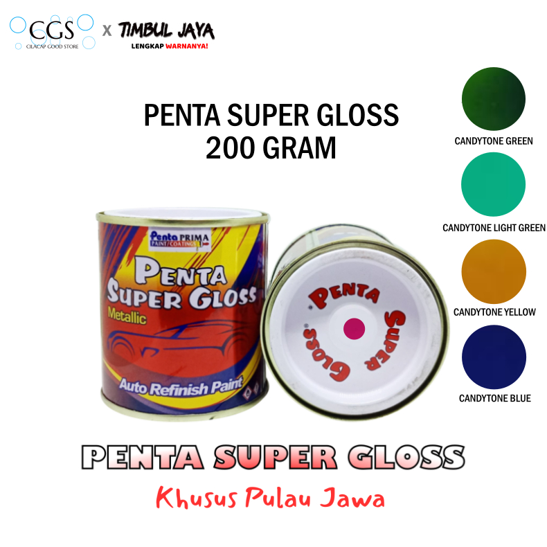 Cat CANDYTONE LIGHT GREEN Penta 200 gram / Cat Penta Candy Hijau / Cat Motor Hijau Candytone