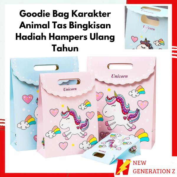 

NGZ Goodie Bag Karakter Animal Tas Bingkisan Hadiah Hampers Ulang Tahun Anak Karkater Hewan Souvenir Kantong Tentengan Bingkisan Paper Bag Tas Hampers Snack Ulang Tahun