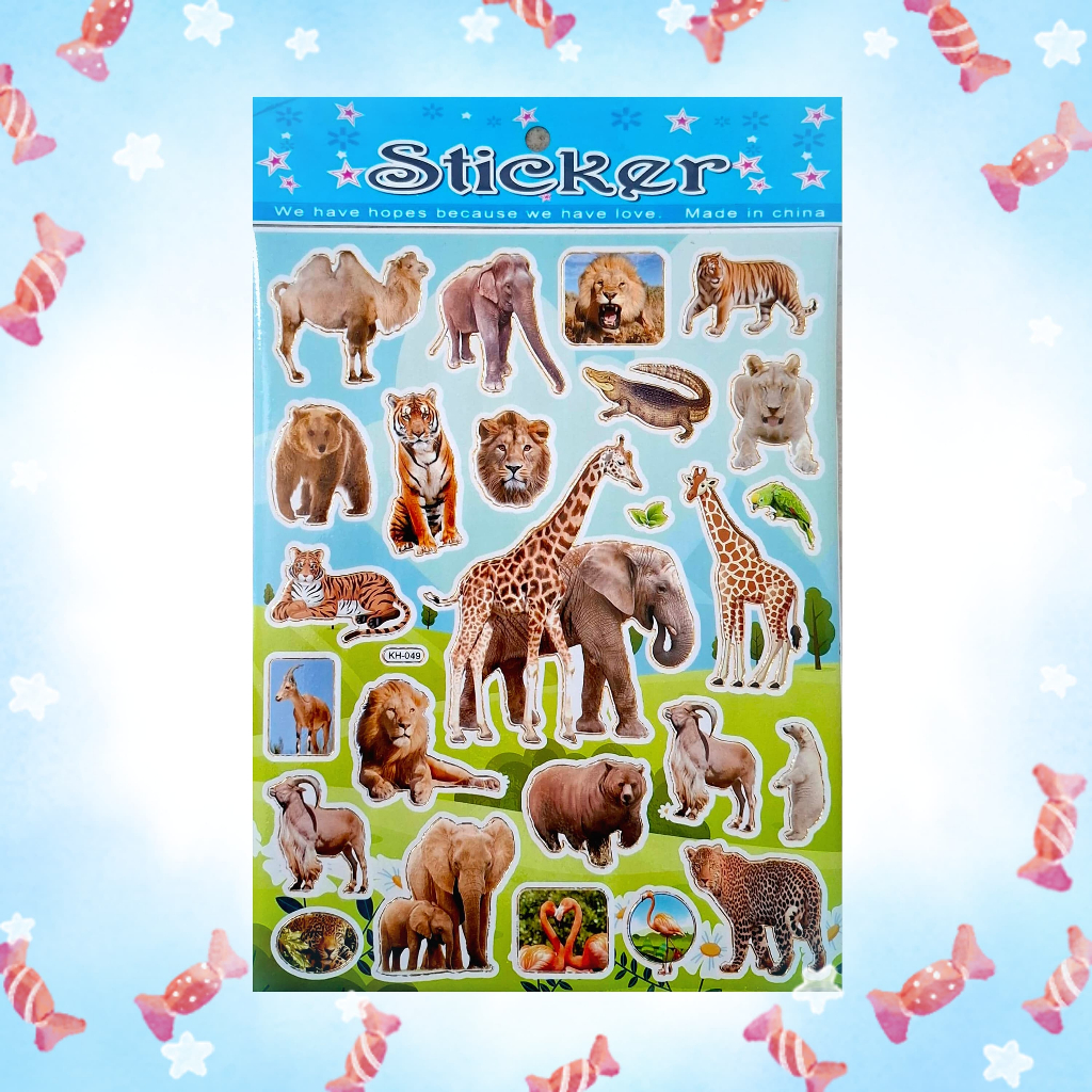 

[KH] Gambar Tempel Laser Sticker Stiker Laser Anak Karakter Hewan Animal Zoo