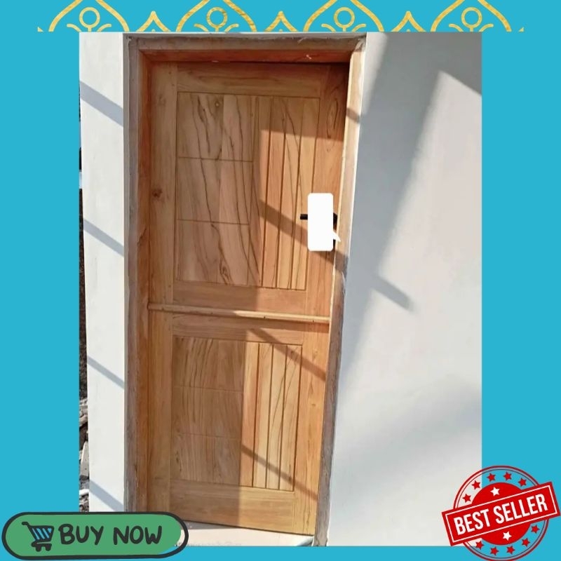 Pintu+Kusen Belah Dua Pintu Dapur Minimalis Kayu Mahoni