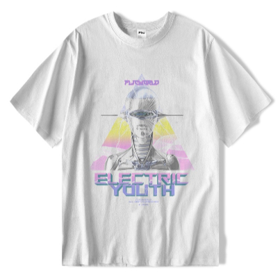 FLICWORLD - Electric Youth  White Tshirt