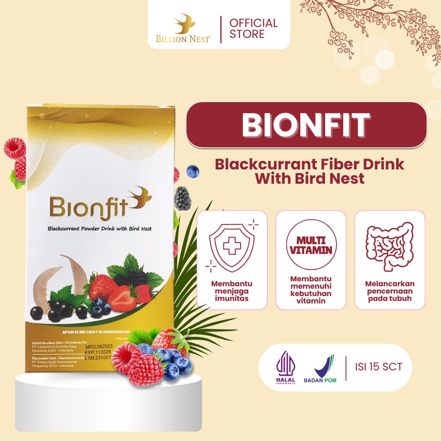 

Bionfit Blackcurrant Powder Drink with Bird Nest