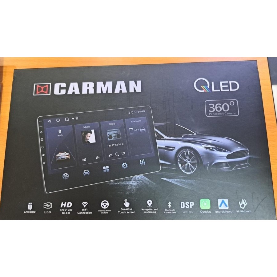 HEAD UNIT ANDROID 9" CARMAN QLED RAM 6 GB/128 GB ANDROID AUTO CAR PLAY
