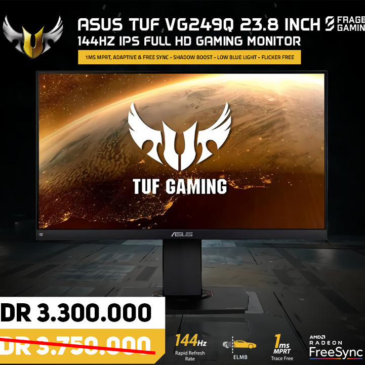 ASUS TUF VG249Q / VG 249Q 144Hz 24inch IPS Panel Esport Gaming Monitor