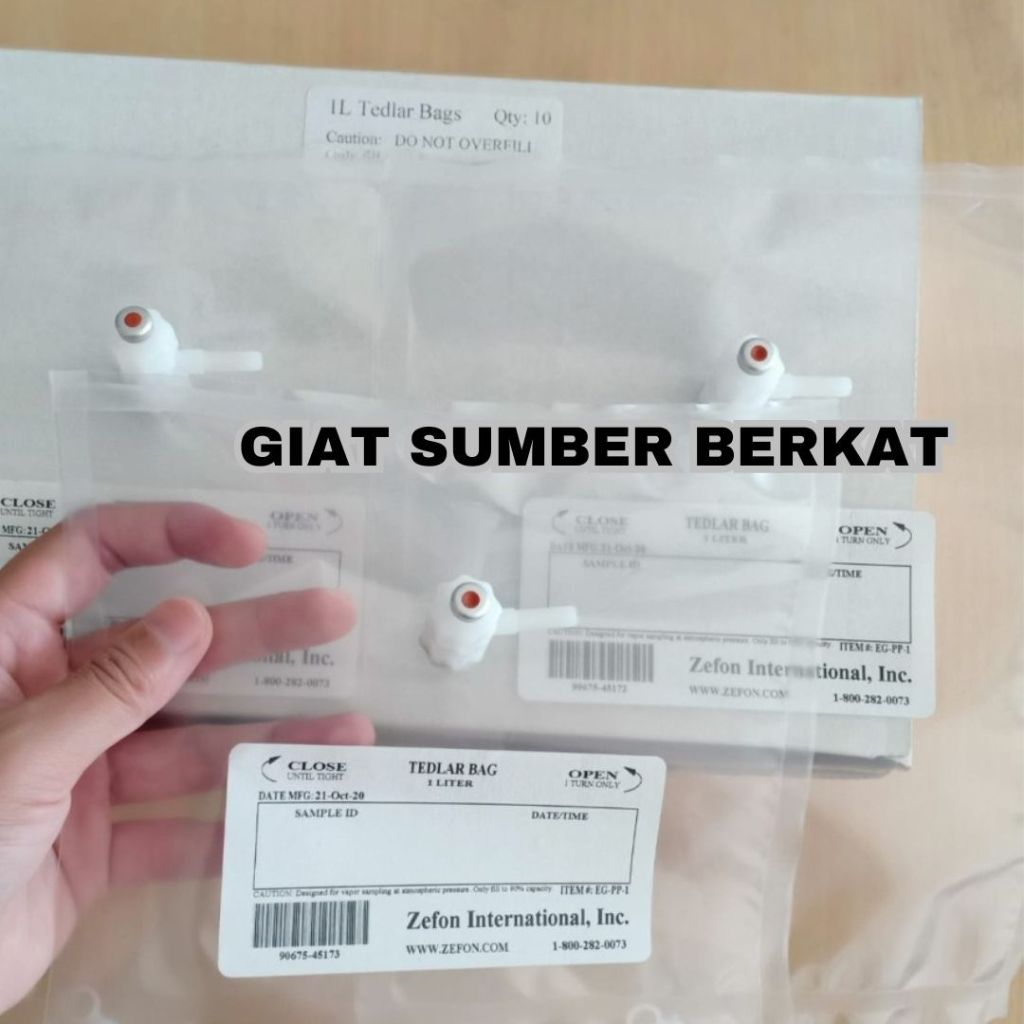 Jual Tedlar Bag Gas Sampling, Ready stock TEDLAR BAG 1,0 Liter 1 pack