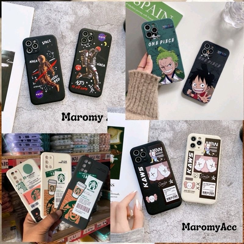 Cuci Gudang Softcase Casing TPU One Piece KAWS STARBUCKS For Oppo Realme Vivo REDMI XIAOMI POCO Sams