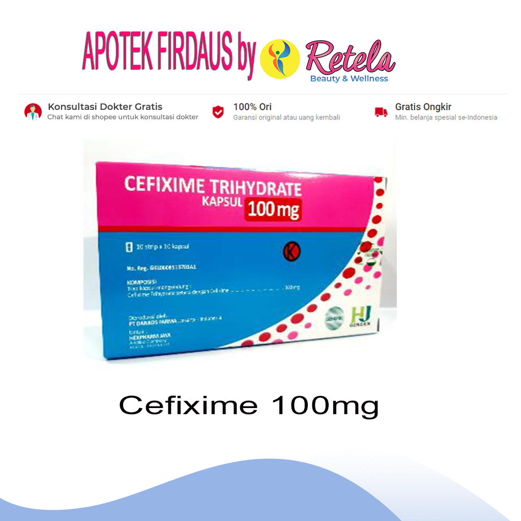 Cefixime 100 mg 10 Kapsul / 1 box / Hexafarm