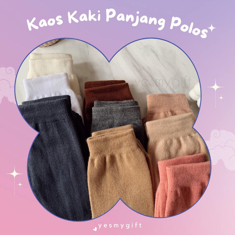 KAOS KAKI PANJANG NO RENDA / KAOS KAKI PANJANG / KAOS KAKI MURAH / KAOS KAKI POLOS PANJANG