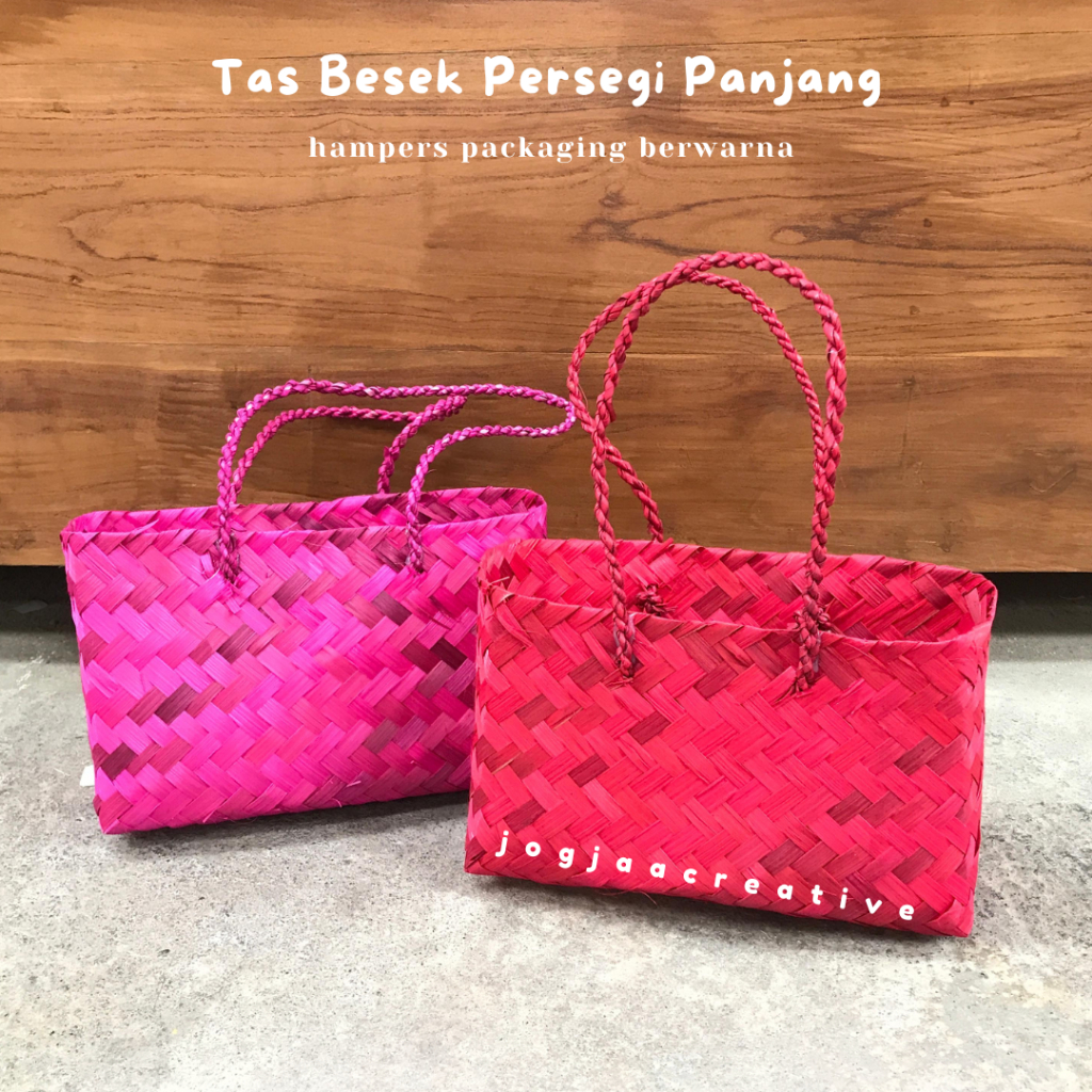 

TAS BESEK BAMBU WARNA Ukuran 27 x 10 t 15 cm | tas kue kering tas makanan tas minuman tas jogja goodie bag hampers bambu