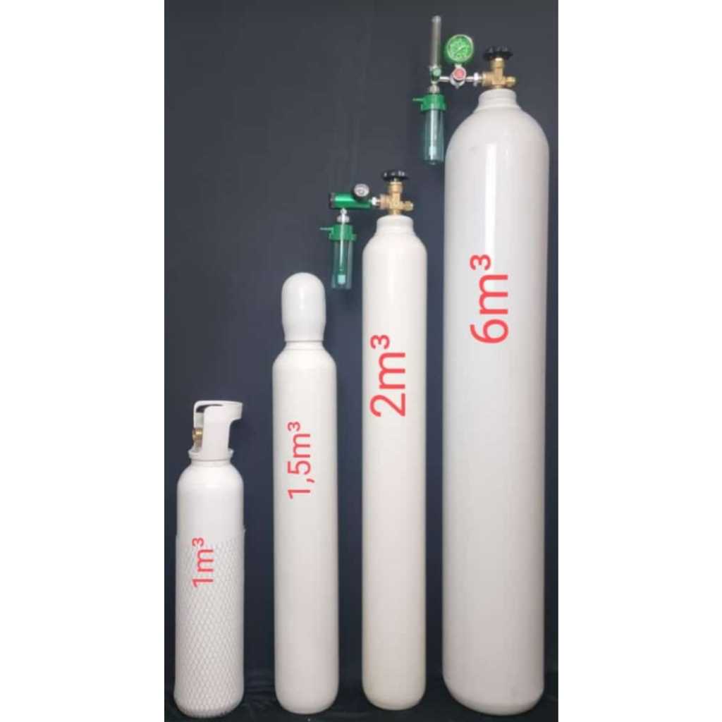 Tabung Oksigen 1,5 M3 (10 Liter) Kosong Tanpa Regulator - Isi Oksigen 2000 Psi