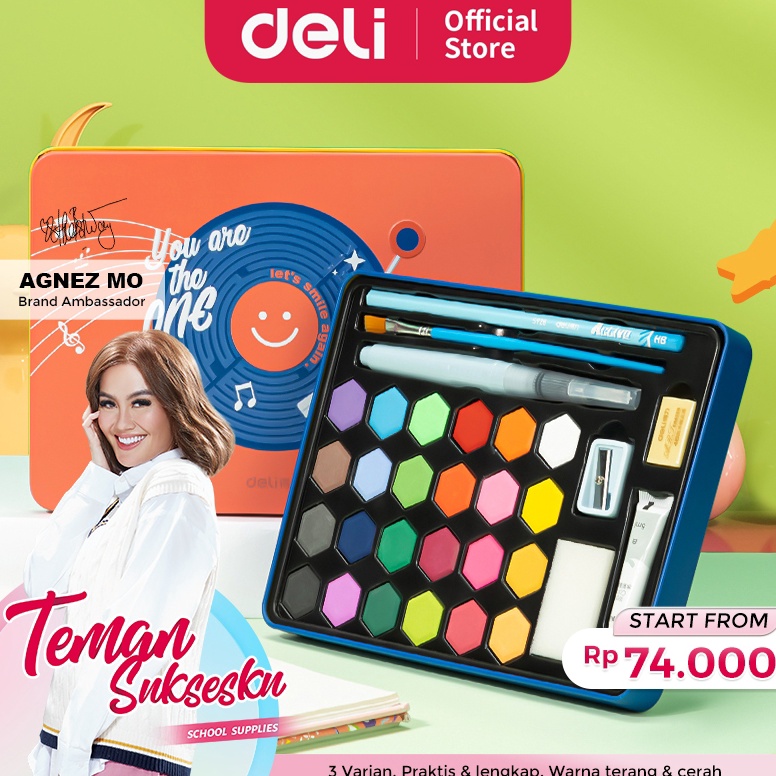 

KODE R5H Deli Solid Watercolor Paint Set Cat Air Padat Warna Terang Dengan Kuas Air Otomatis 73936X