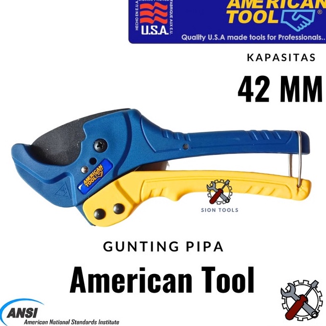 

KODE G1Y4 AMERICAN TOOL GUNTING PIPA PVC VINYL TANG PEMOTONG PIPA PARALON 42 MM