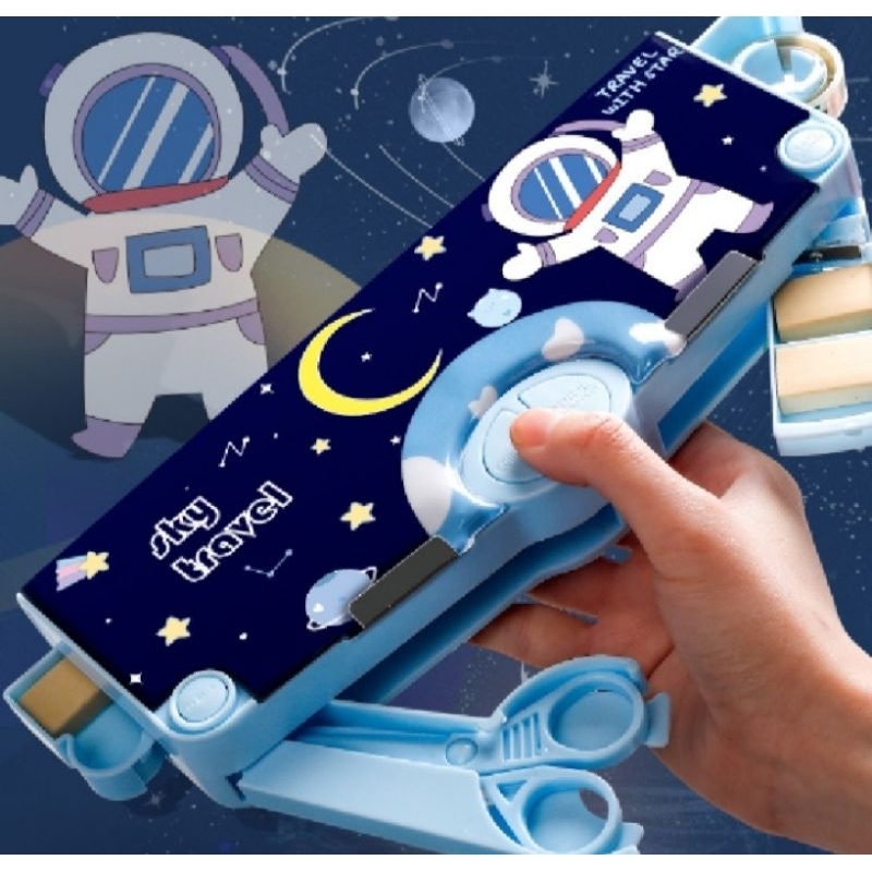 

Tempat pensil viral,kotak pensil multifungsi motif random.