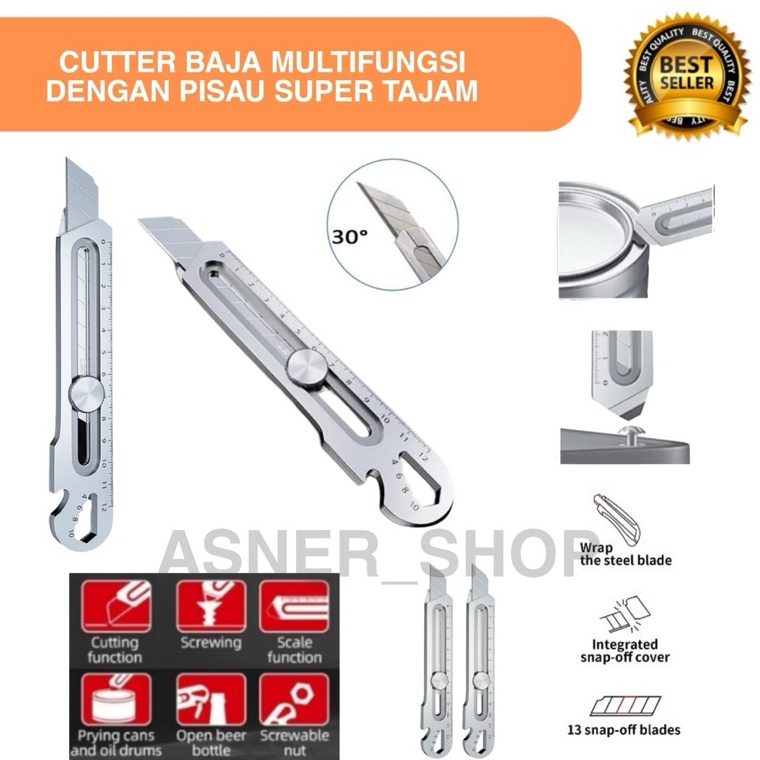 

KODE O2R3 Pisau Baja Cutter Tajam Besar Stainless Anti Karat Bahan Kuat Tebal Bagus Multifungsi