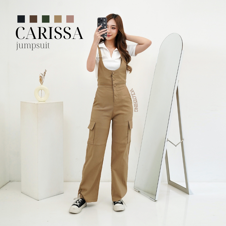 Vclothing | Overall Rok Wanita Kargo Soft Jeans | Jumpsuit Rok Panjang Baju Kodok Wanita Premium | H