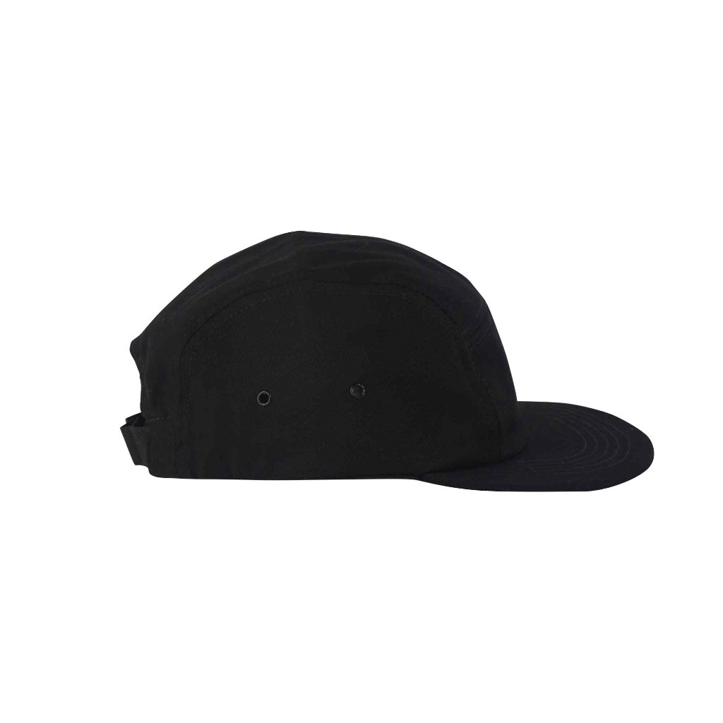 Troy Company Five Panel Black Basic Logo - Topi 5 Panel Hitam FPD 2602