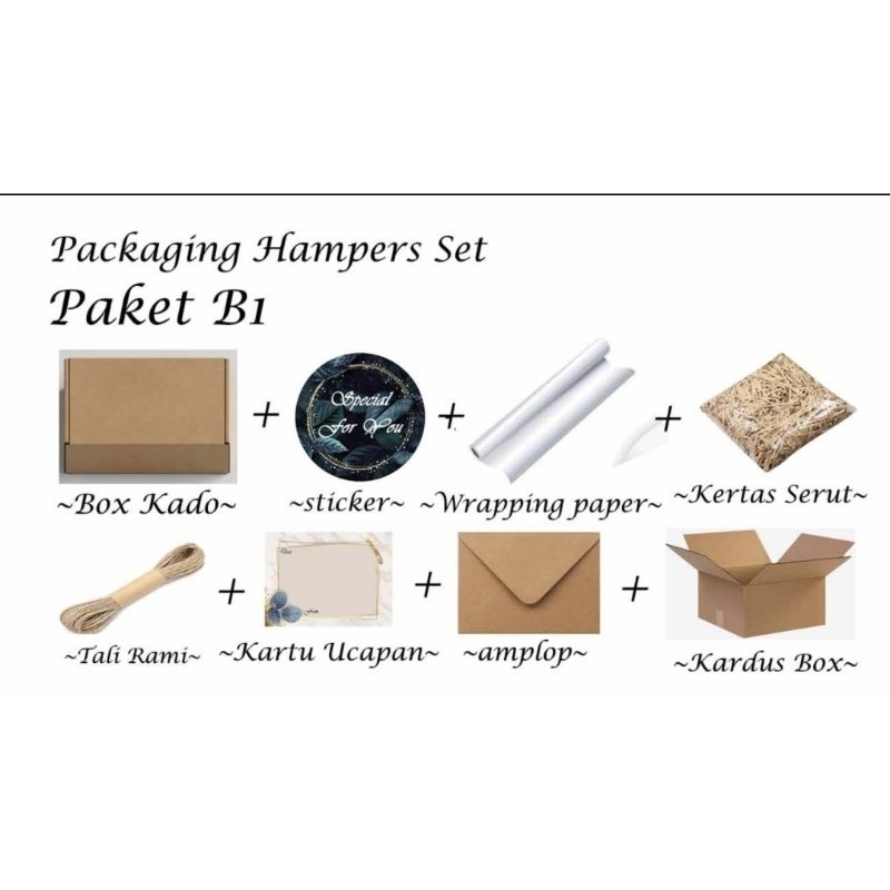 

Packaging Hampers Olshop PAKET B / Hampers Box / Kotak Kado / Dus Kado Set