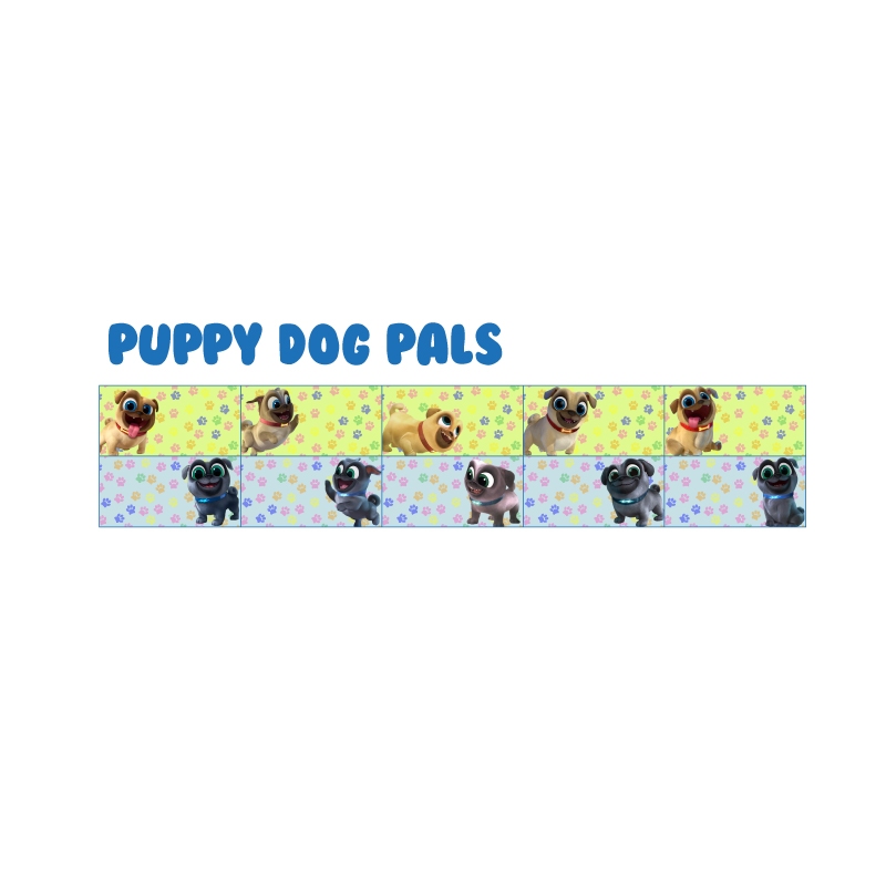 

sticker nama waterproof puppy dog pals
