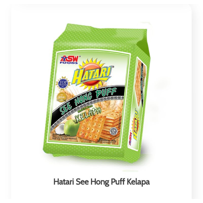 

biskuit hatari See Hong Puff kelapa/krim/gula/margin 260gr