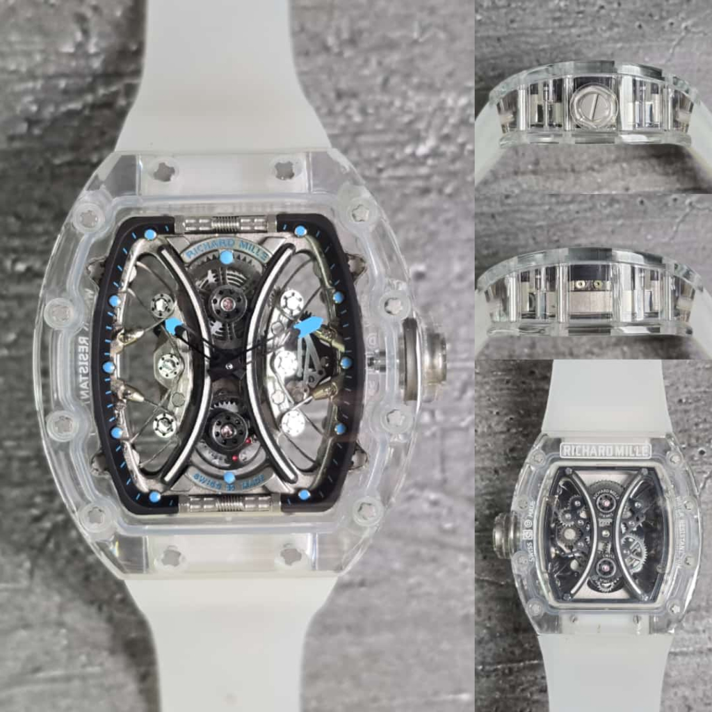 Jam Tangan Luxury RM 53-01 Pablo MCDoug Sapphire 44mm Swiss Automatic White Dial