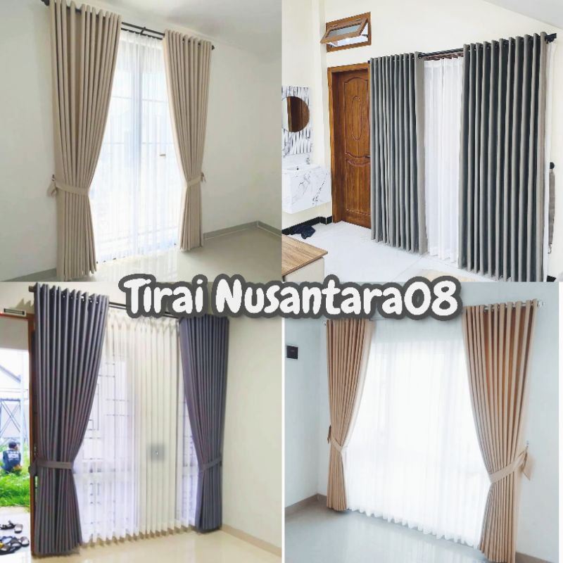 Gorden Blackout Polos 12 gelombang 200 X 200 cm Panjang 2 meter Tirai Gorden Jendela Minimalis Tebal