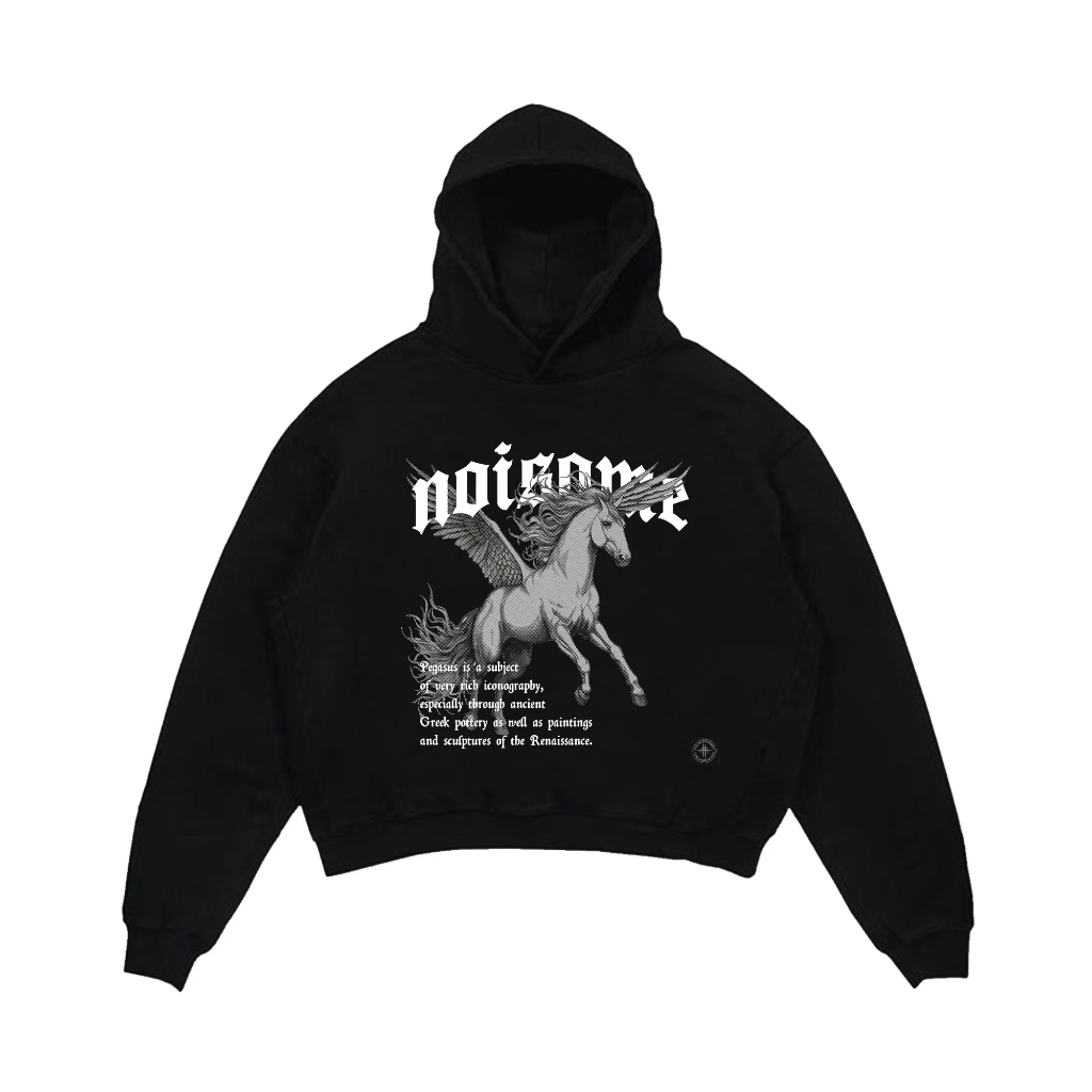 Noisome Hoodie Boxy - Pegasus - Sweater Hoodie Boxy Hitam