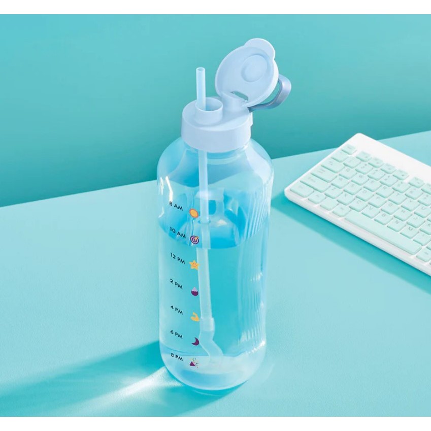 Botol 2l with straw aquavibe tupperware