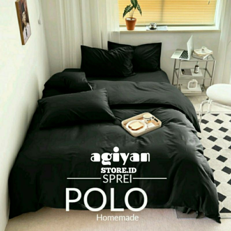 Sprei Polos 120x200  Sprei aesthetic polos hitam  Sprei aesthetic  Sprei polos bantal guling sprei p