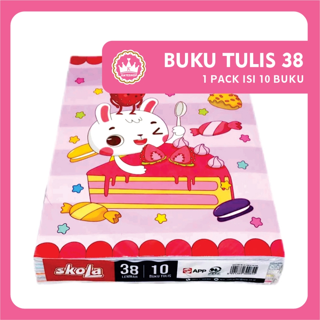 

Buku Tulis 38 Lembar ( 1 Pack isi 10 Buku ) | Buku Garis Anak Sekolah