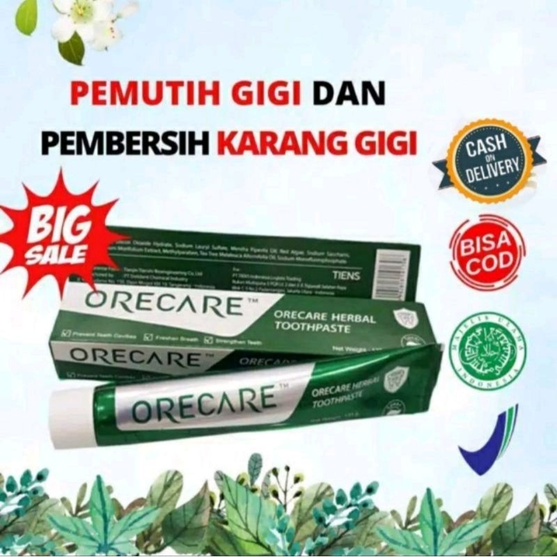 PASTA GIGI | ODOL PEMUTIH GIGI DAN PENGHILANG KARANG GIGI | ORECARE | ODOL ORECARE|