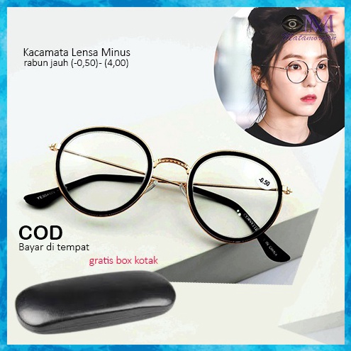 TERMURAH KACAMATA MINUS UNISEX CEWEK COWOK KOREAN STYLE KEREN BULAT RETRO MODIS PRIA WANITA MM56