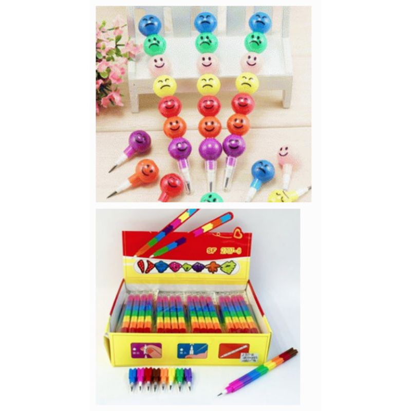 

( 1 Set/ 4 pcs) Pensil Bensia Telur Onde Susun Cabut Pasang, Brick Non Sharpening 2705