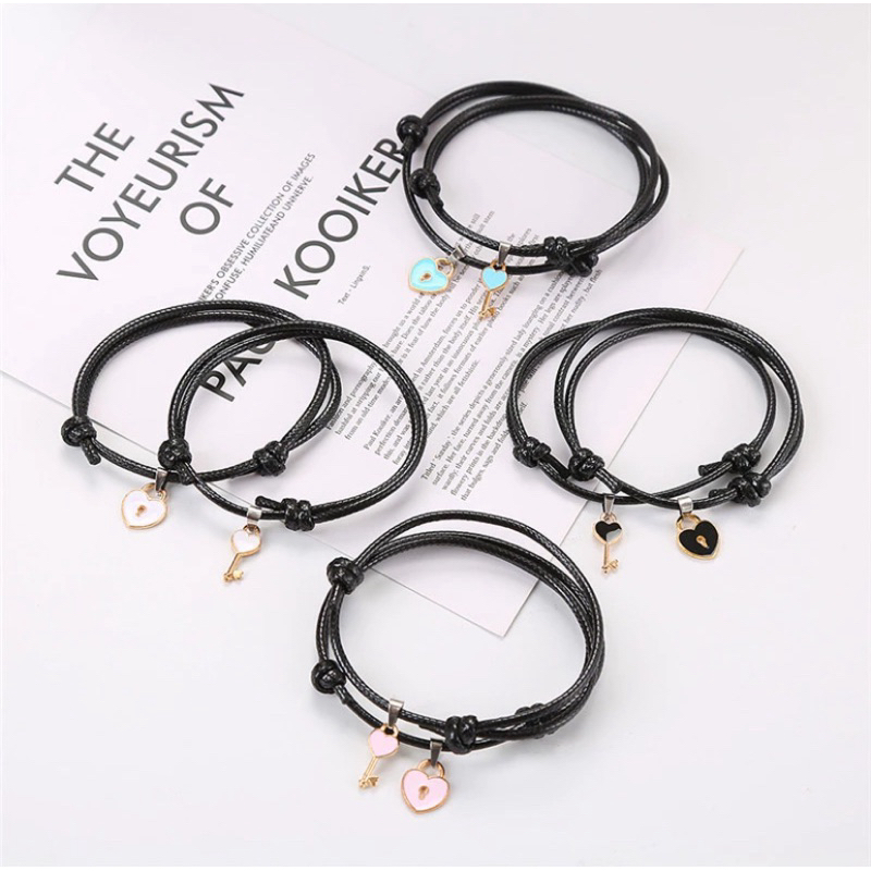 Byelstuff Gelang Couple Liontin Kunci Hati 2pcs / Gelang Persahabatan Bestie