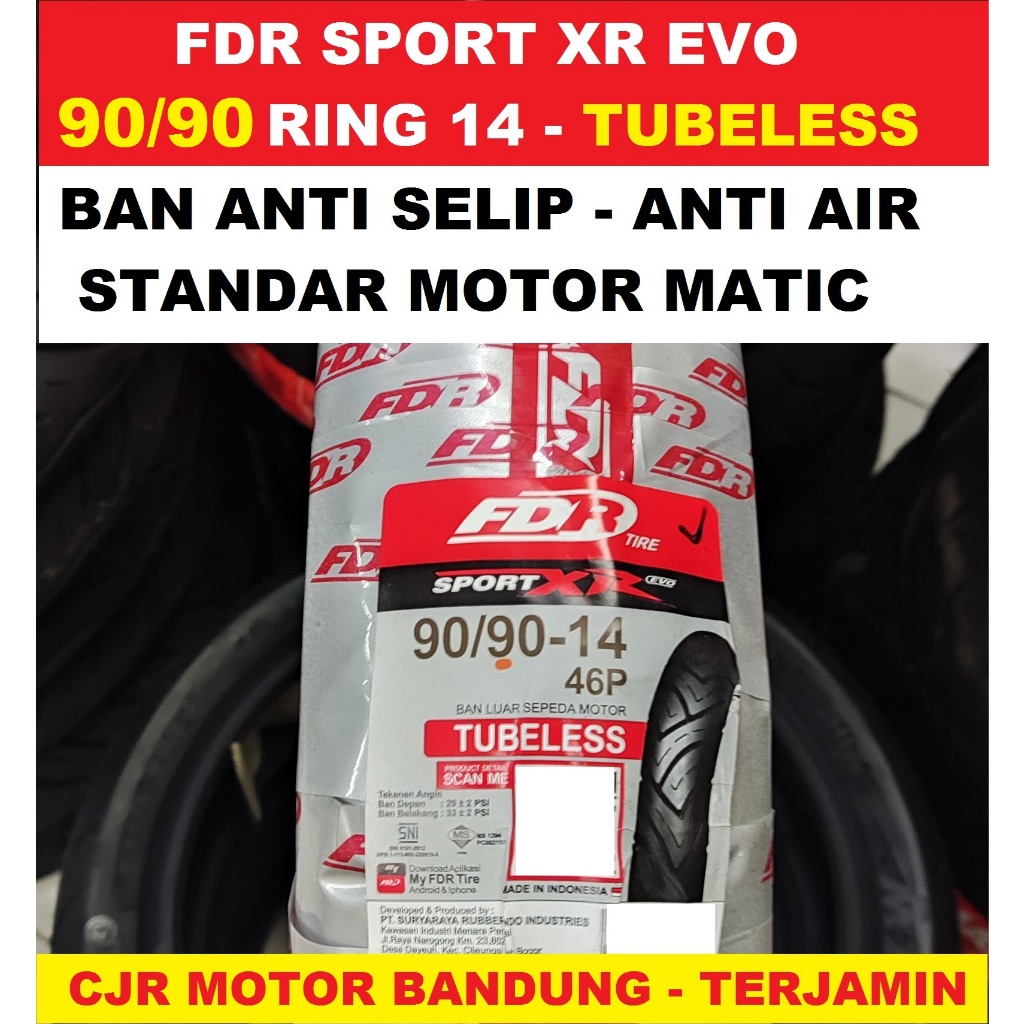 BARU FDR Sport XR EVO 90/90 ring 14 ban tubeless standar motor matic